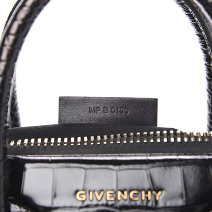 Givenchy Calfskin Crocodile Embossed Small Antigona Black 8 of 10