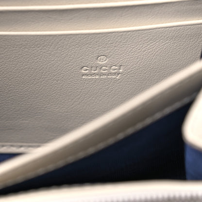Gucci Vintage Effect Calfskin Matelasse Diagonal Torchon GG Marmont Chain Wallet Mystic White Blue Agata 8 of 10