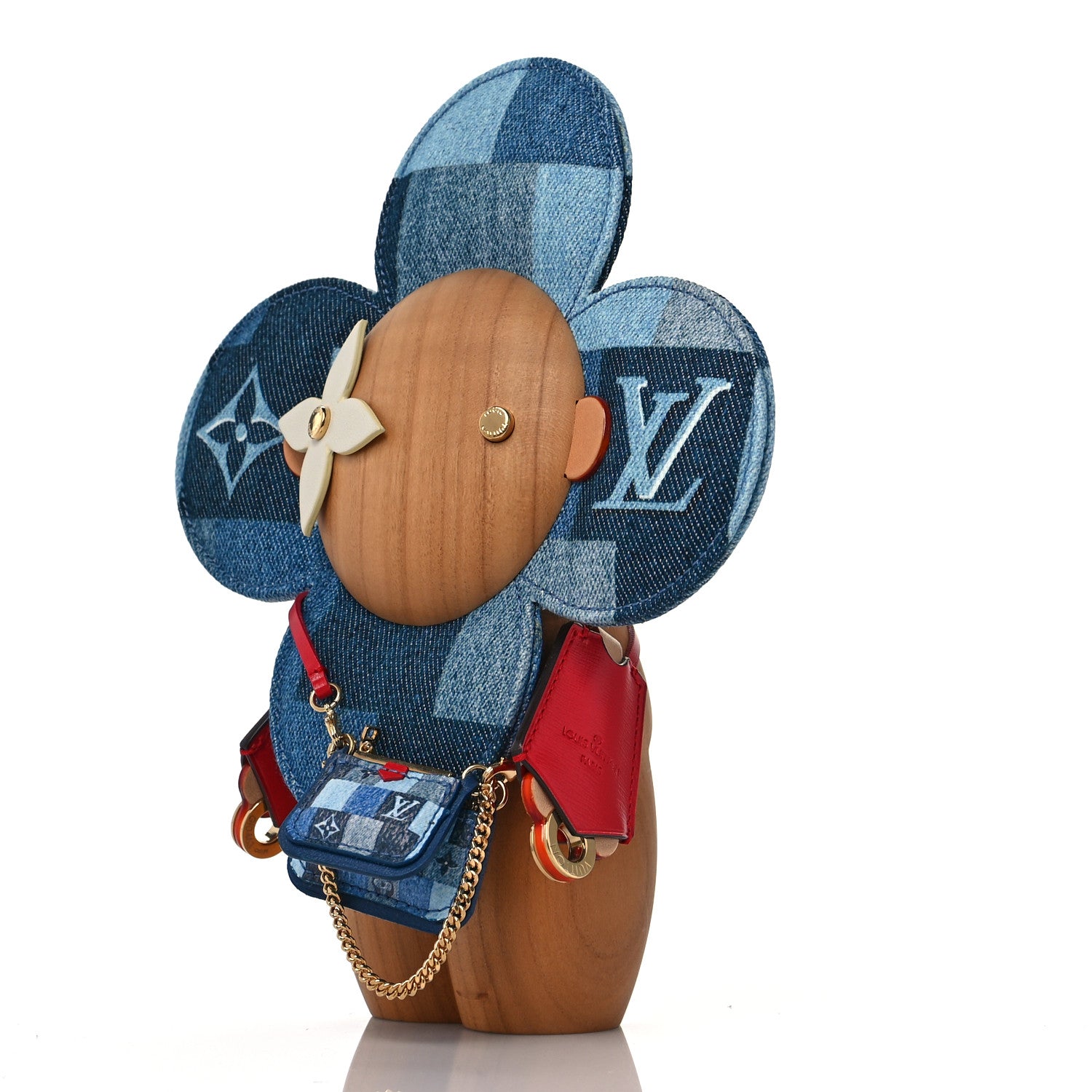 Louis Vuitton Wood Denim Monogram Check Vivienne Doll 2 of 6