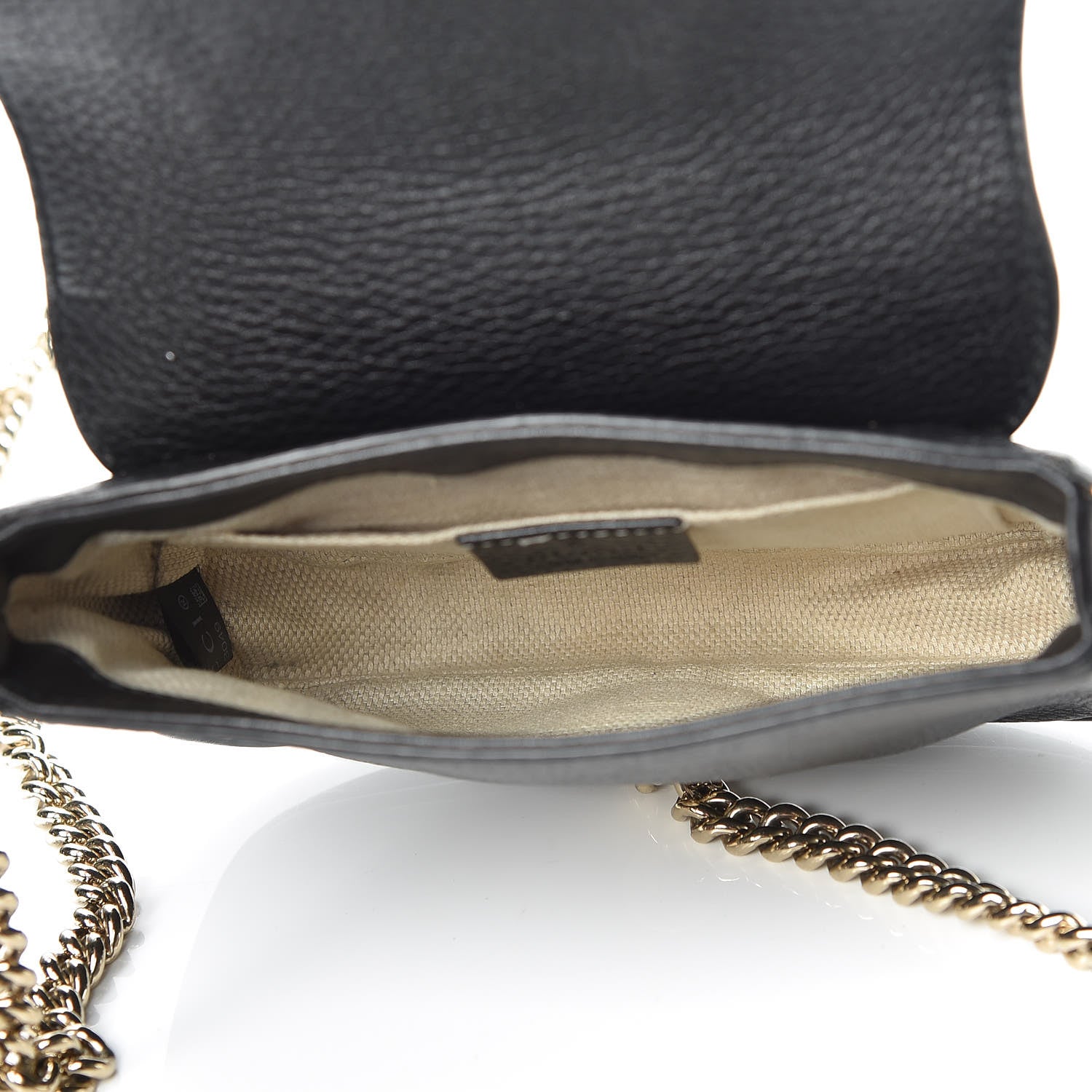 Gucci Pebbled Calfskin Small Soho Flap Crossbody Black 5 of 10