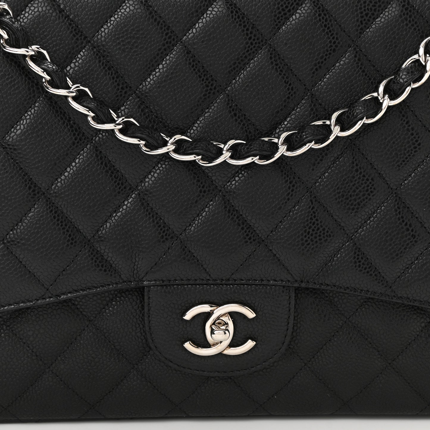 Caviar Quilted Maxi Single Flap Black