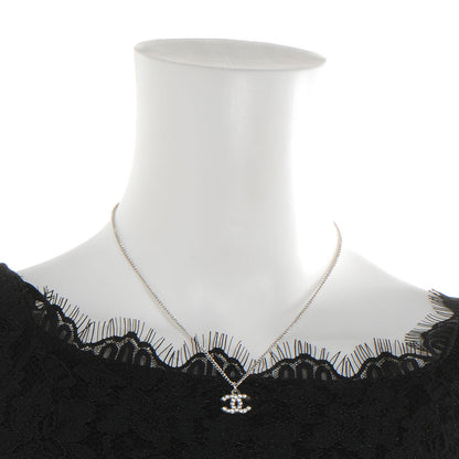 Chanel Swarovski Crystal CC Necklace Silver 2 of 5