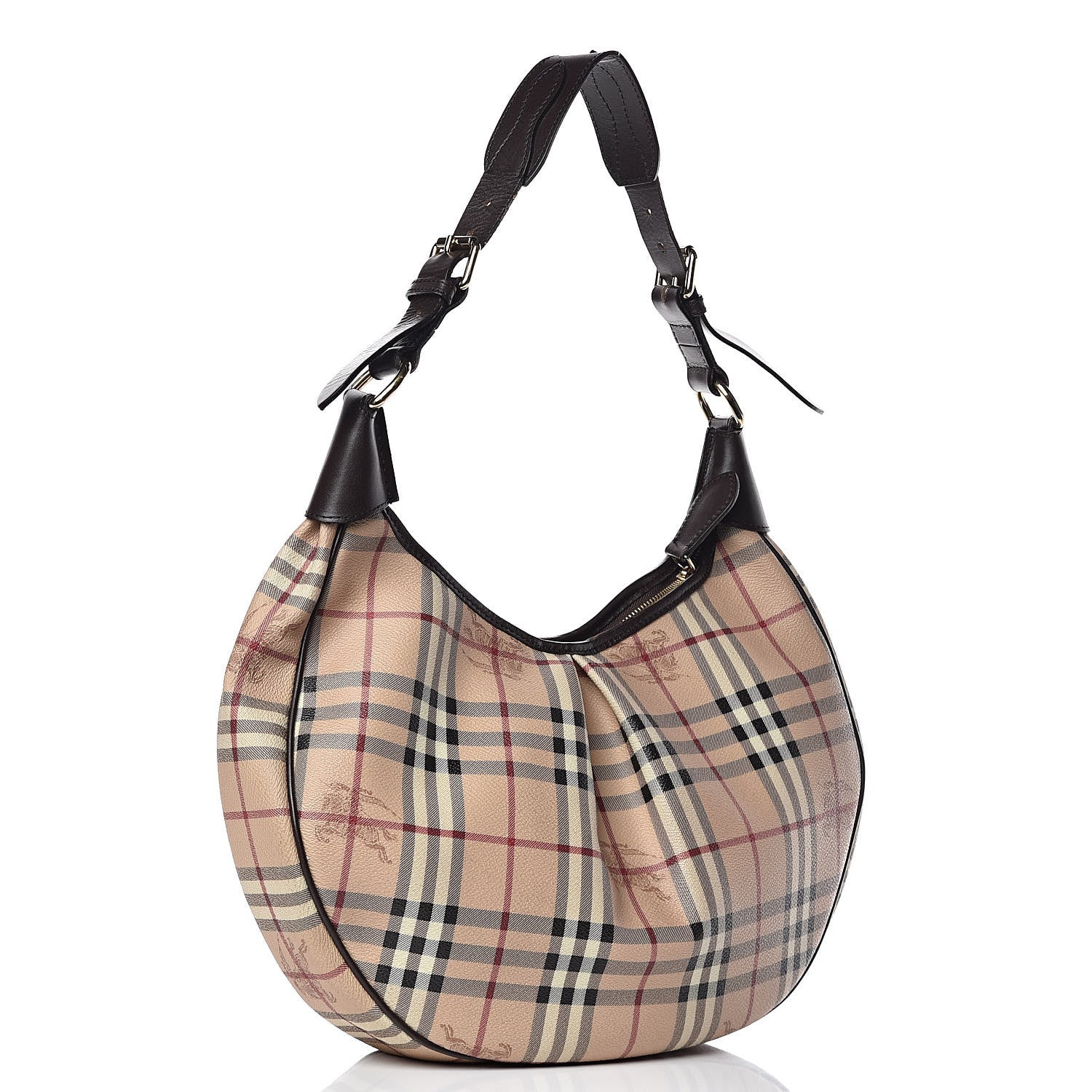 Burberry Haymarket Check Hobo Brown 3 of 19