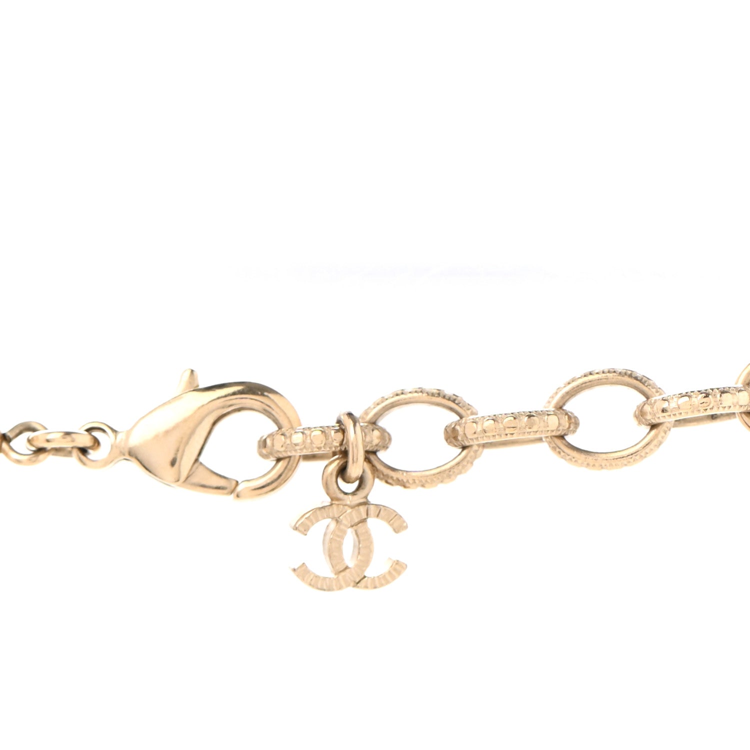 Chanel Pearl Bead Enamel CC Long Necklace Navy Gold 5 of 6