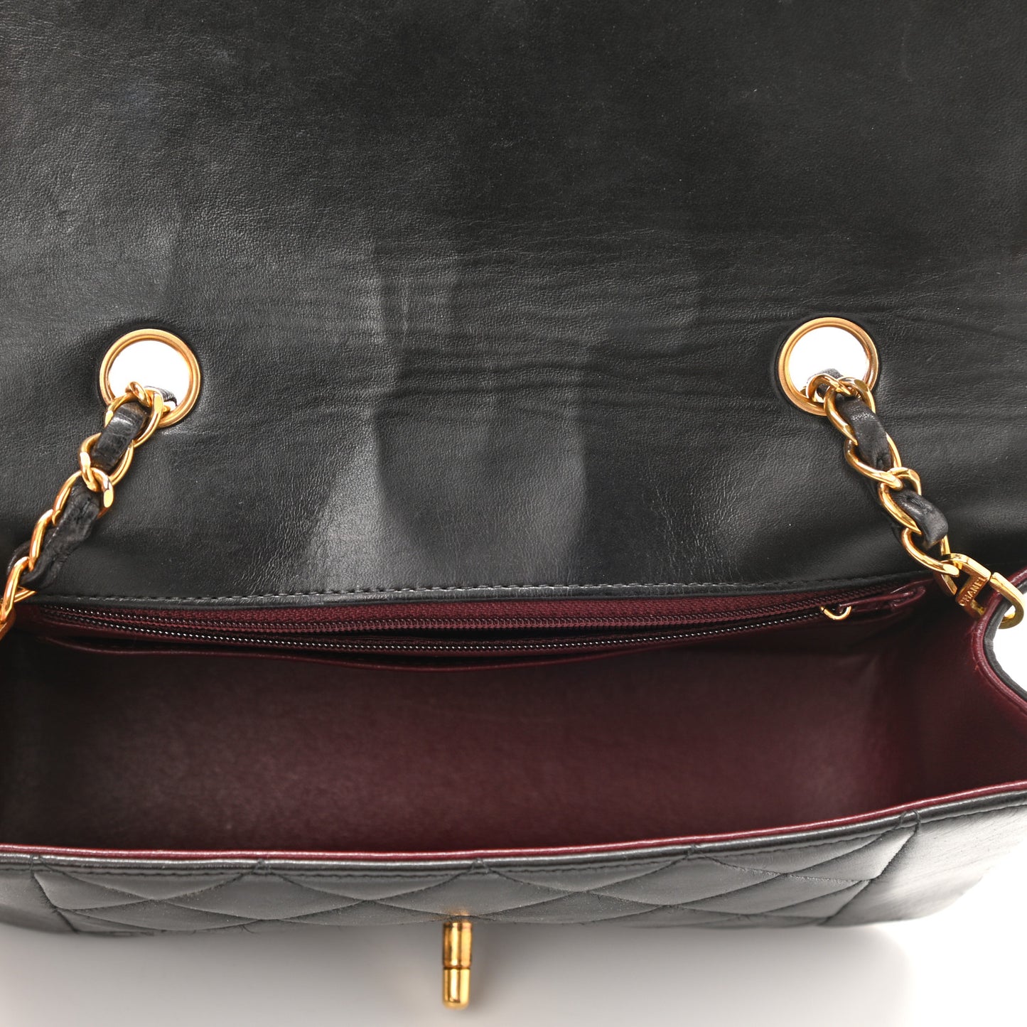 Lambskin Quilted Small Single Flap Black