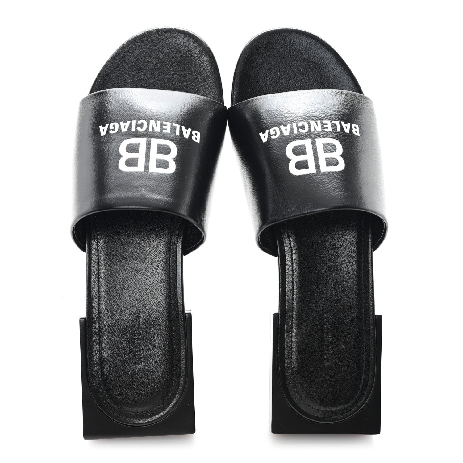 Balenciaga Nappa Soft Box Flat Sandals 36 Black White 2 of 10