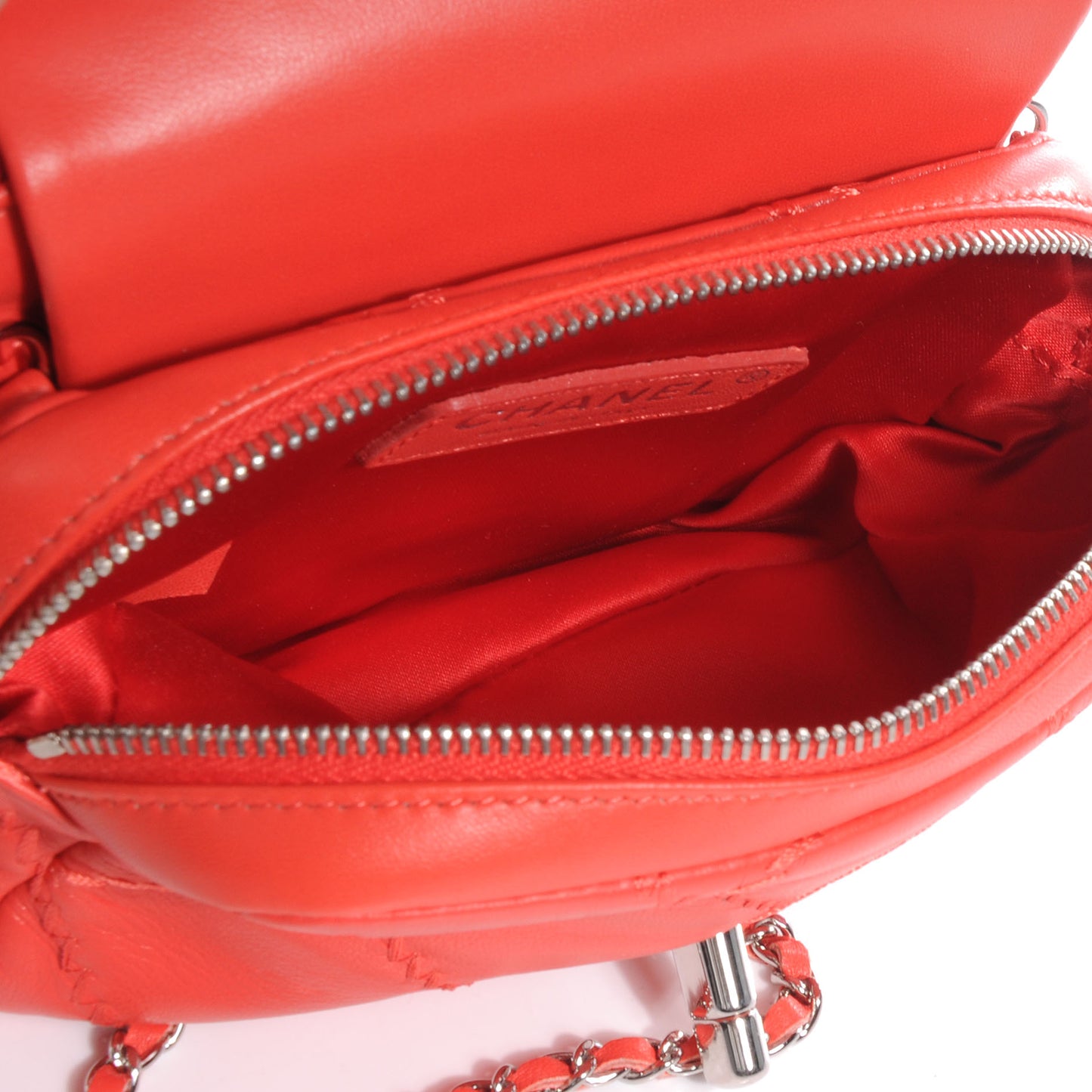 Calfskin Ultimate Stitch Mini Flap WOC Bag Coral