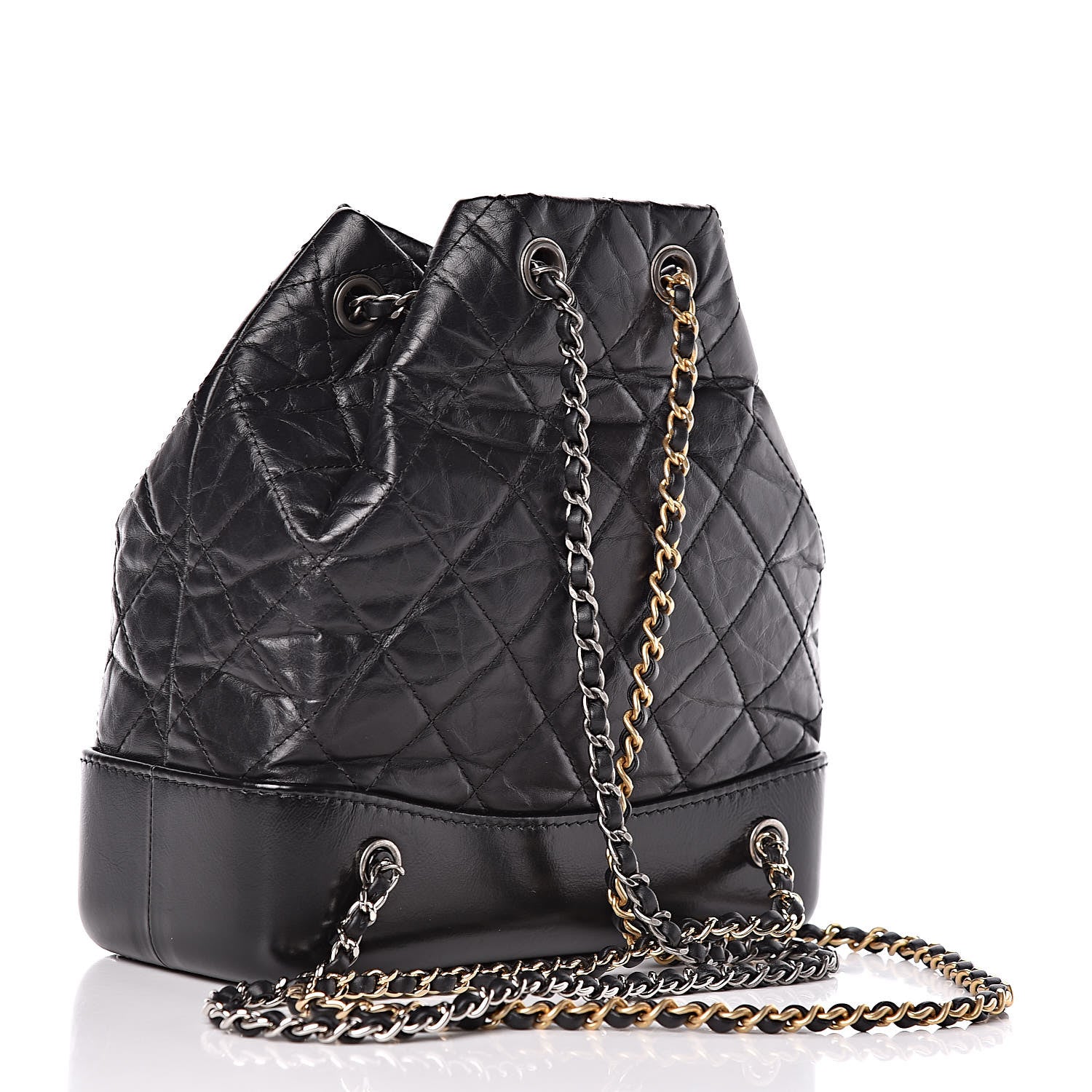 Chanel Aged Calfskin Quilted Small Gabrielle Backpack Black 3 of 9