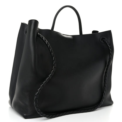 Bottega Veneta Silky Calfskin Large Andiamo Shoulder Bag Black 3 of 9