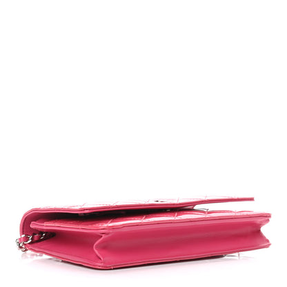 Chanel Patent Quilted Wallet On Chain WOC Fuchsia 4 of 11