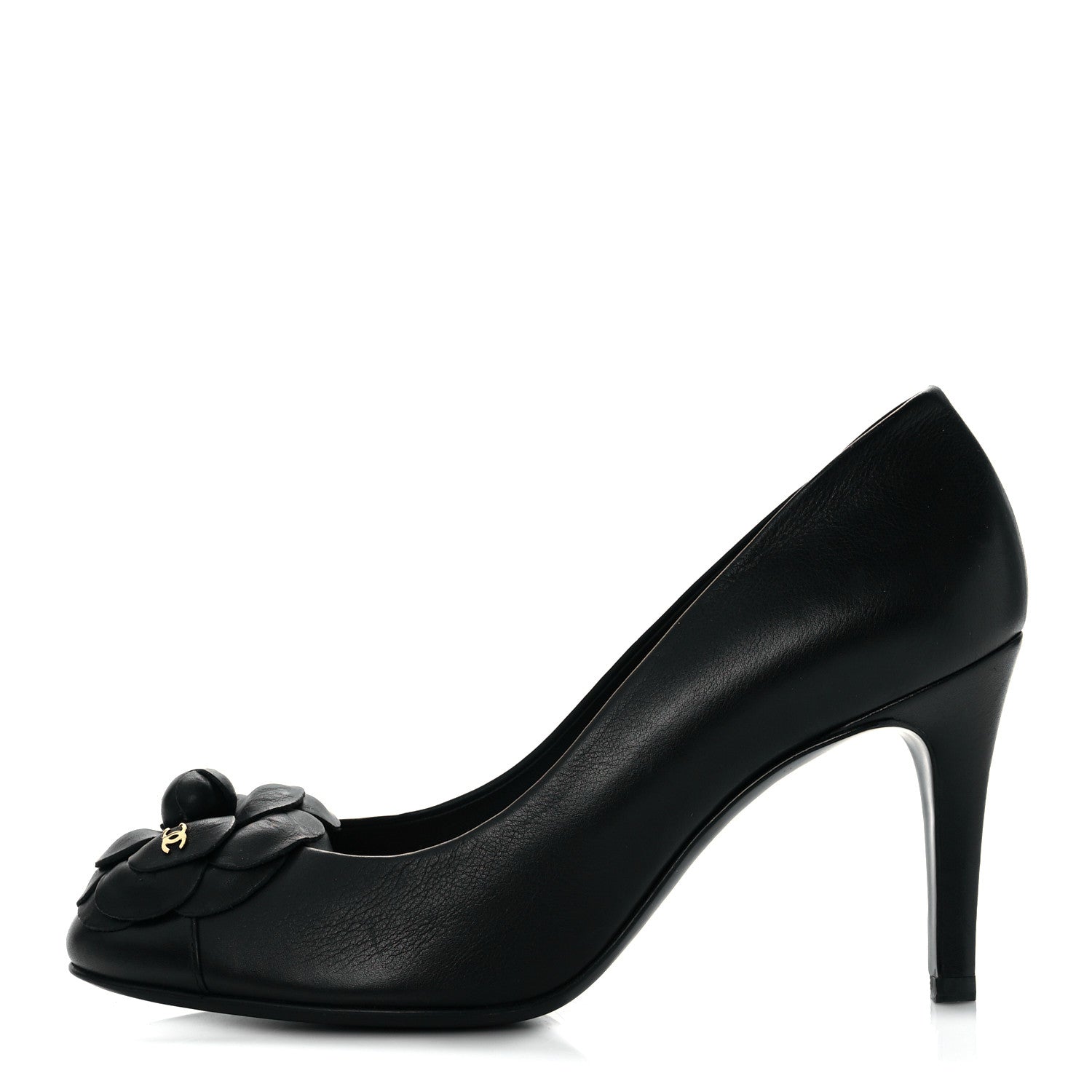 Chanel Lambskin Camellia Pumps 39.5 Black 1 of 11