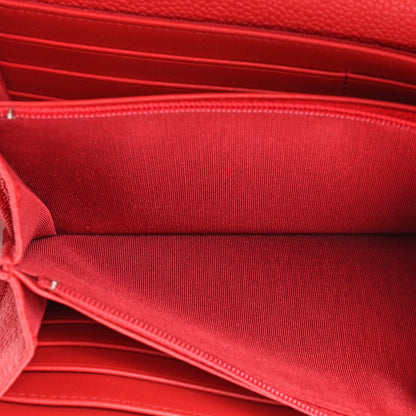 Chanel Caviar Quilted Large Boy Gusset Flap Wallet Red 6 of 17