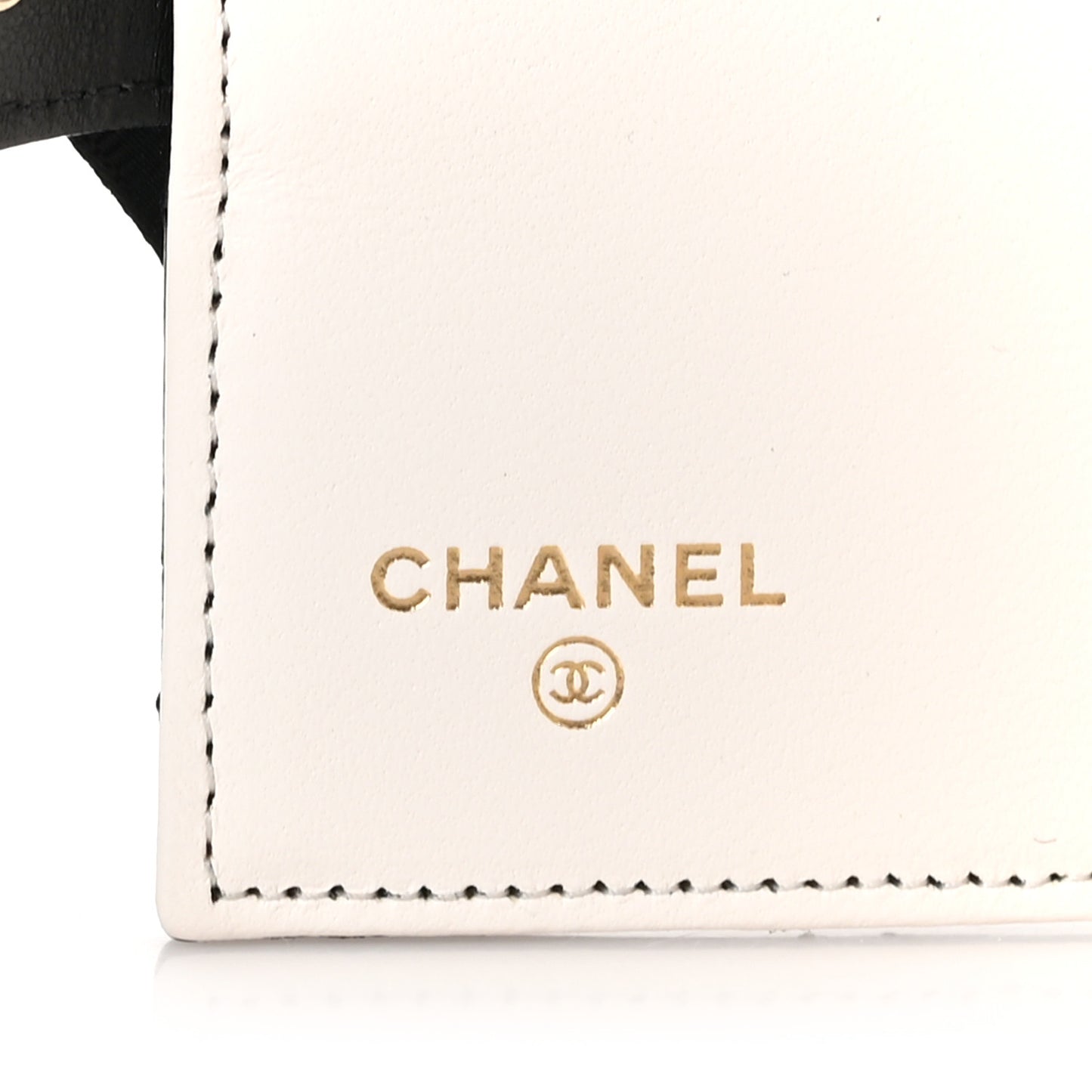 Lambskin Quilted Book Card Holder Black