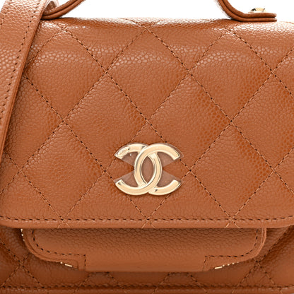 Chanel Caviar Quilted Business Affinity Clutch With Chain Flap Camel 9 of 12