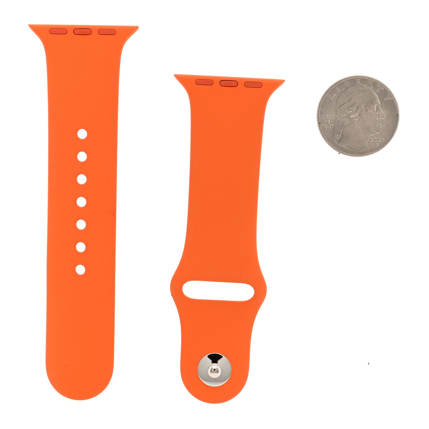 Hermes Silicone 42mm Apple Sports Watch Single Tour Band S/M Orange 2 of 3