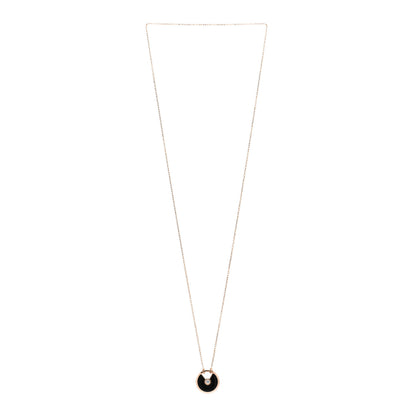 Cartier 18K Pink Gold Diamond Black Onyx SM Amulette de Cartier Pendant Necklace 3 of 5