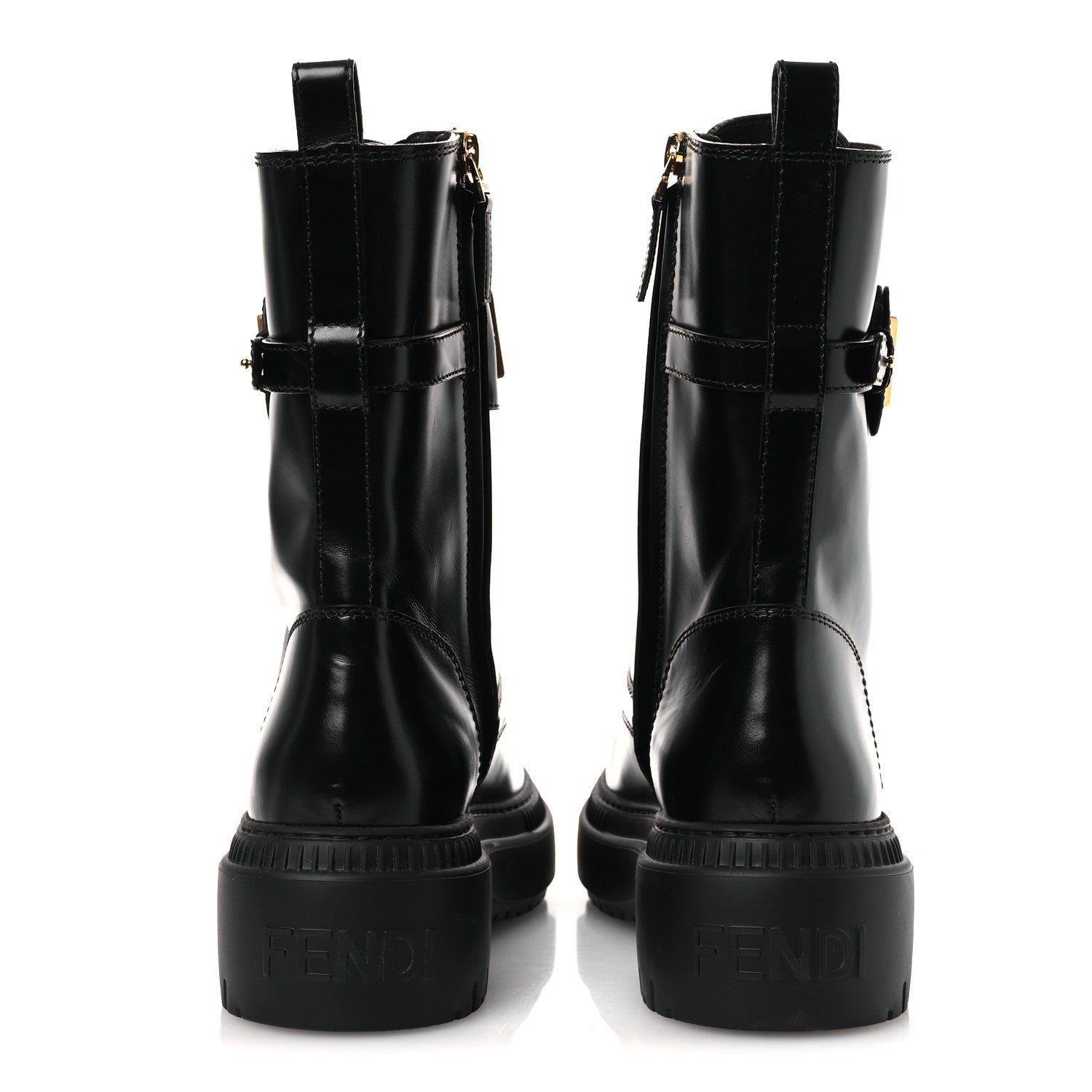 Fendi Vitello Abrasivato Fendigraphy 50mm Biker Boots Black 40 Black 6 of 13