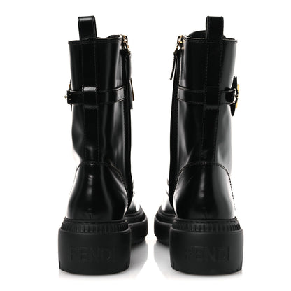 Fendi Vitello Abrasivato Fendigraphy 50mm Biker Boots Black 40 Black 6 of 13