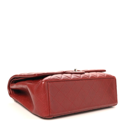 Chanel Caviar Quilted Maxi Double Flap Dark Red 4 of 10