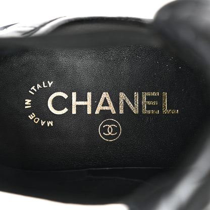 Chanel Lambskin Quilted Cap Toe CC Turnlock Booties 40 Black 7 of 9
