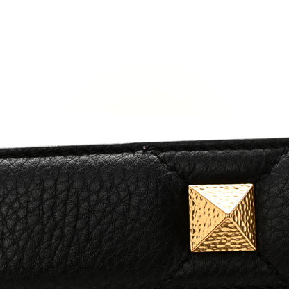 Valentino Garavani Grained Calfskin Medium Roman Stud Shoulder Bag Black 11 of 12