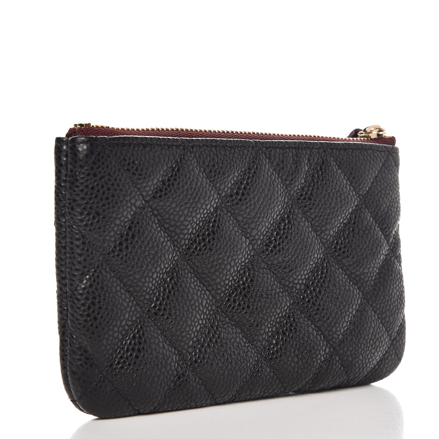Caviar Quilted Small Cosmetic Case Black