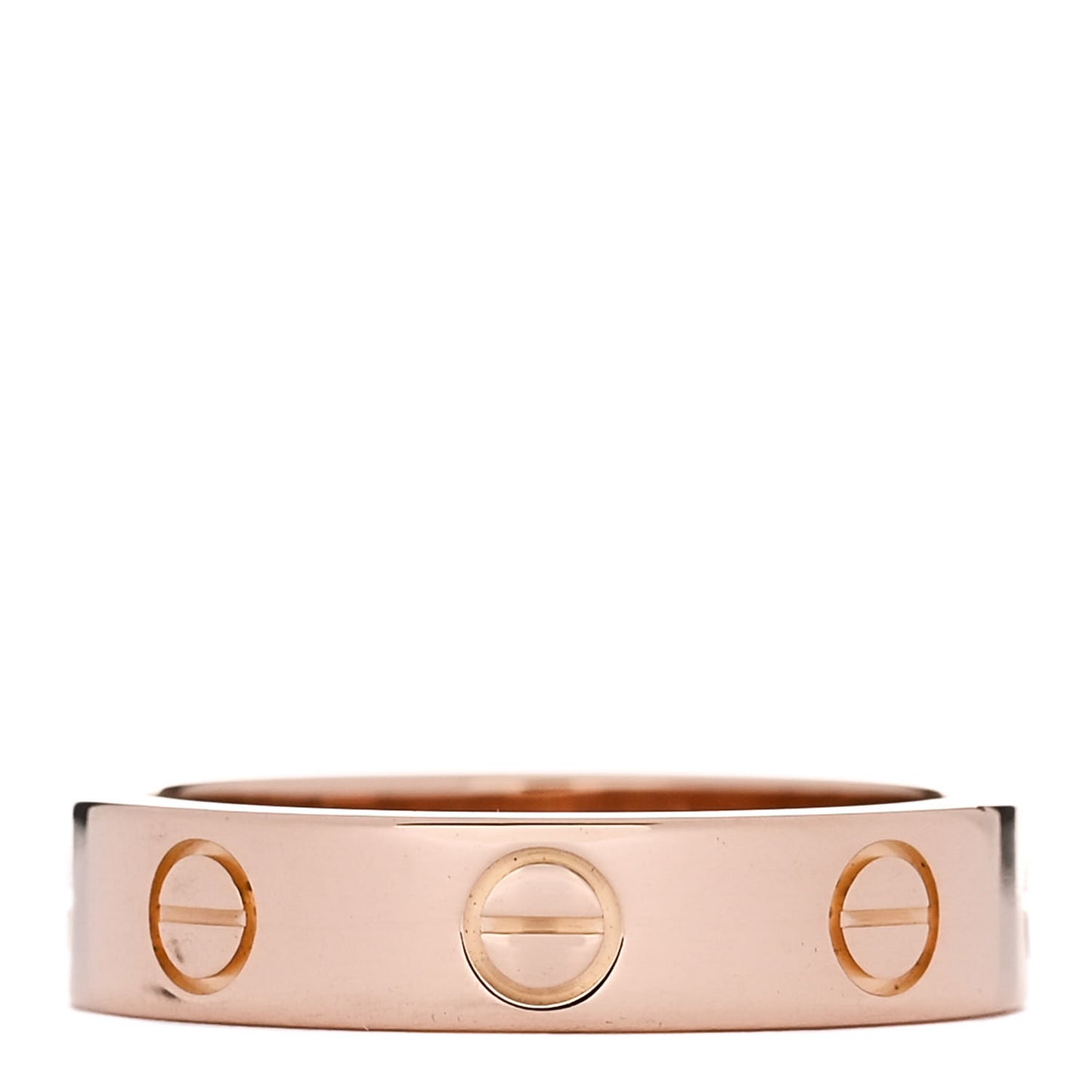 18K Pink Gold Diamond 4mm LOVE Wedding Band Ring 48 4.5