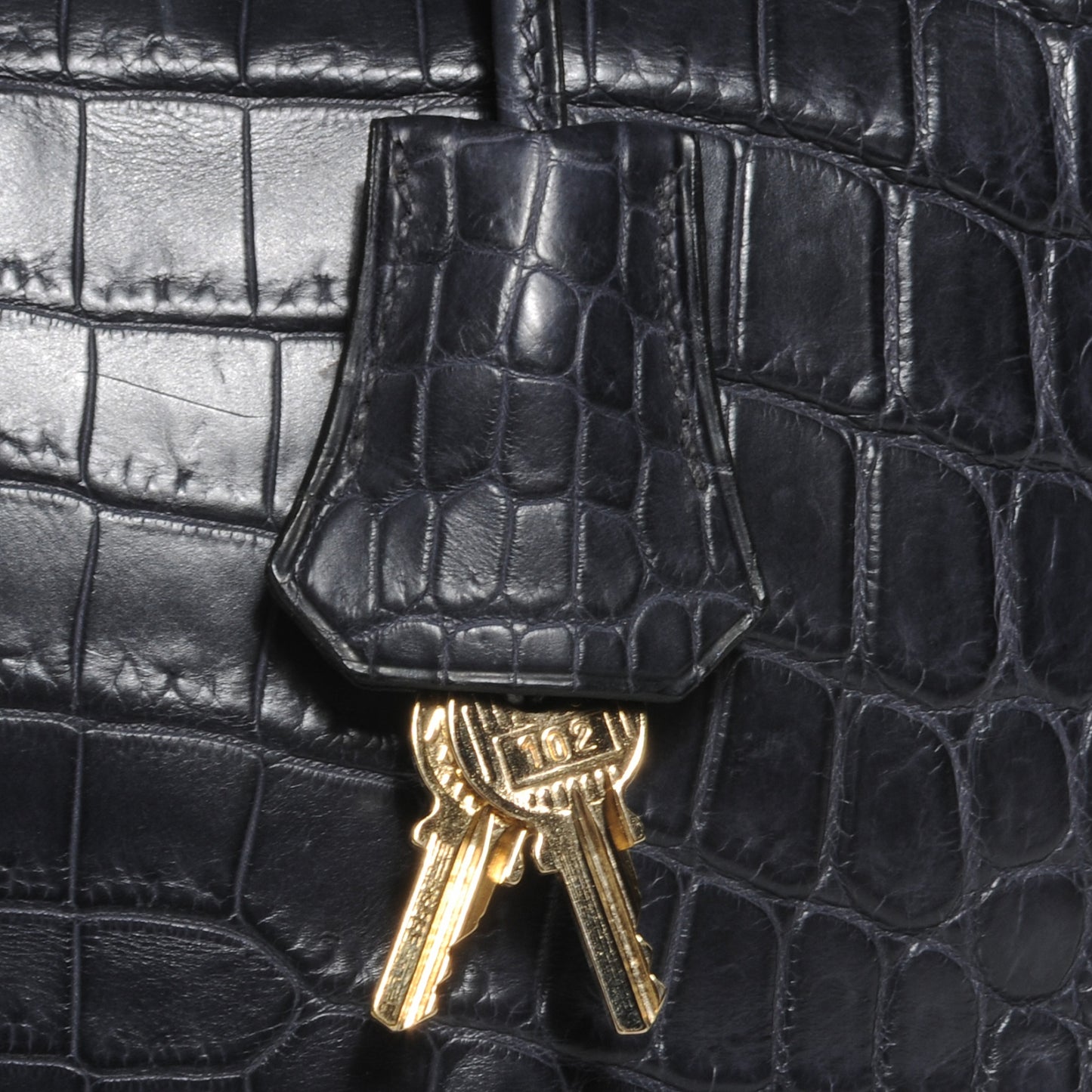 Matte Niloticus Crocodile Kelly 28 Bleu Indigo