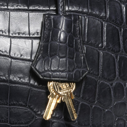 Hermes Matte Niloticus Crocodile Kelly 28 Bleu Indigo 8 of 9