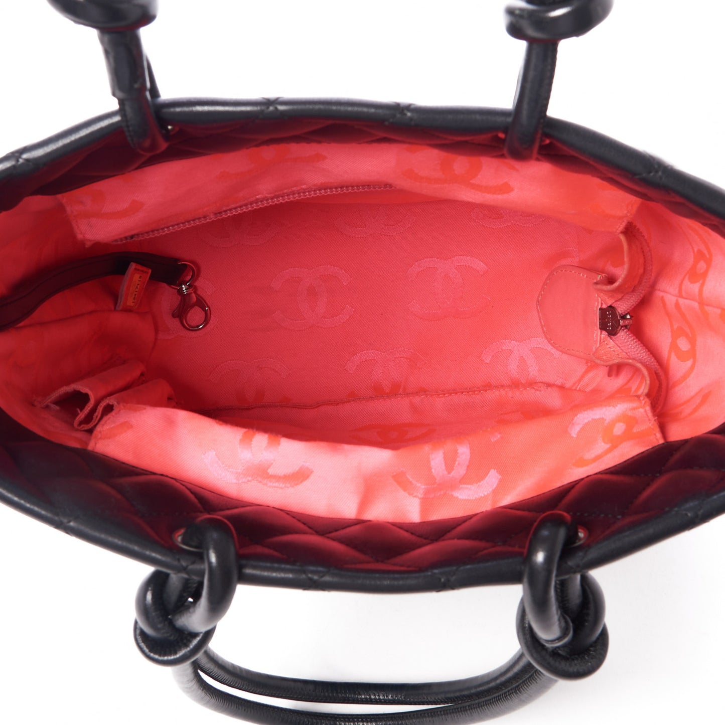 Calfskin Quilted Medium Cambon Tote Black