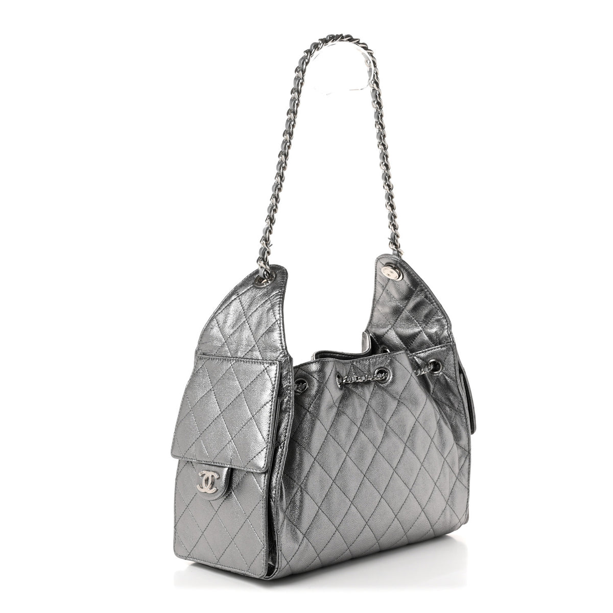 Chanel Metallic Caviar Quilted Small Chanel 25 Handbag Anthracite 3 of 12
