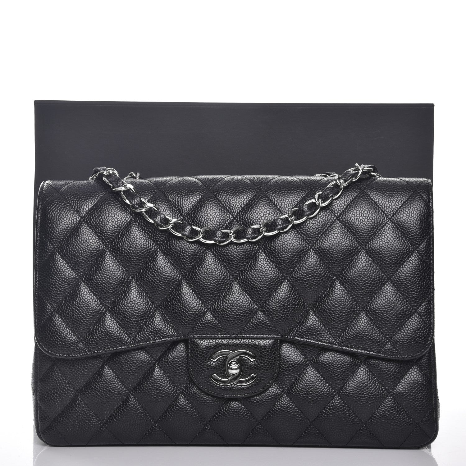 Chanel Caviar Quilted Jumbo Single Flap Black 9 of 9