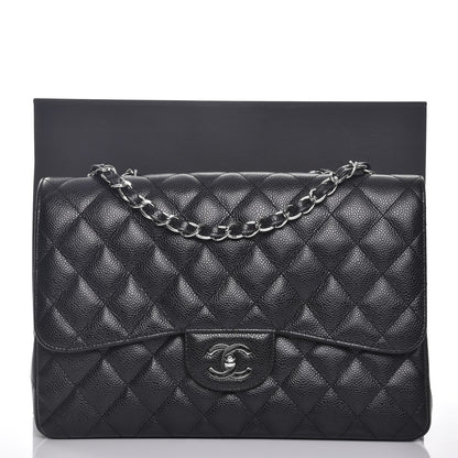 Chanel Caviar Quilted Jumbo Single Flap Black 9 of 9