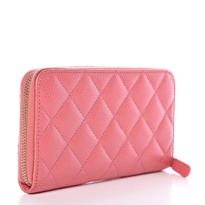 Chanel Iridescent Caviar Quilted Medium Zip Around Wallet Pink 3 of 12