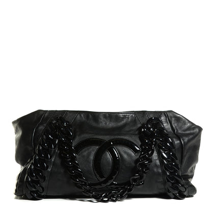 Chanel Calfskin Modern Chain Rhodoid East West Tote Black 1 of 7