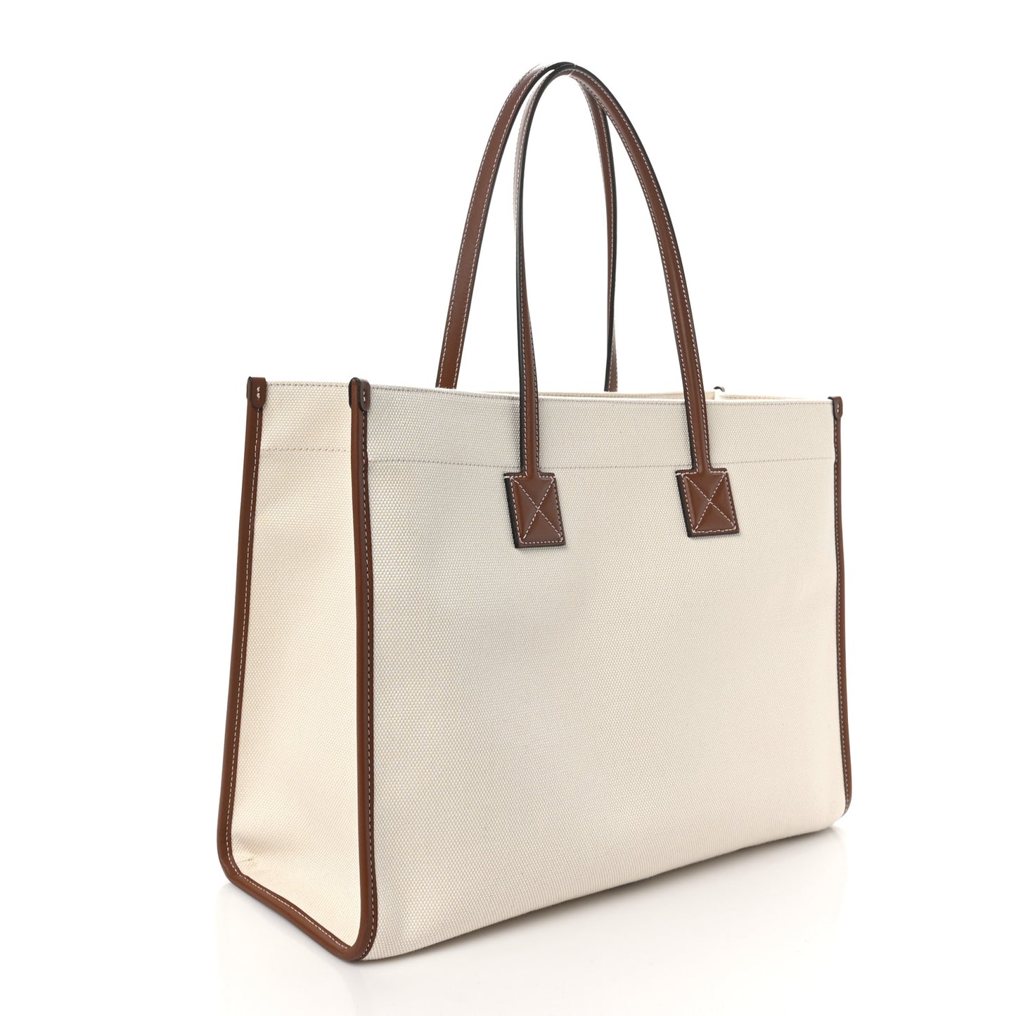 Canvas Smooth Calfskin Medium Two Tone Freya Tote Brown