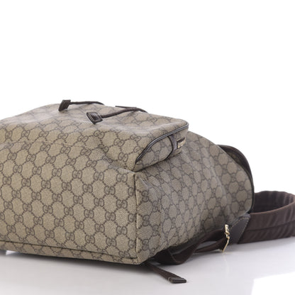 Gucci GG Supreme Monogram Medium Single Buckle Rucksack Backpack Beige Ebony Brown 6 of 10