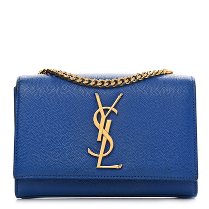 Saint Laurent Grain De Poudre Small Classic Monogram Kate Satchel Royal Blue 1 of 12