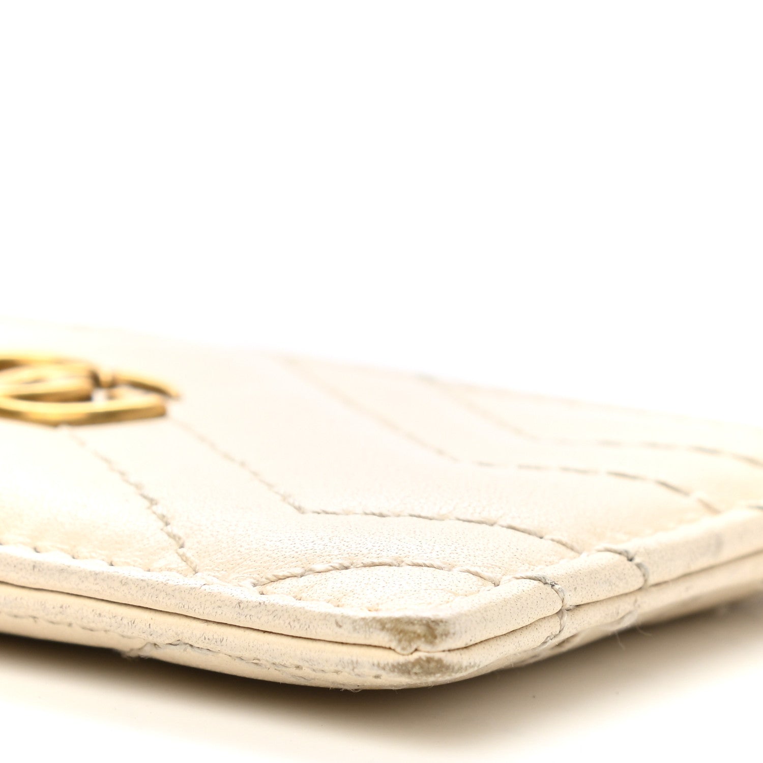 Gucci Calfskin Matelasse GG Marmont Card Holder White 8 of 10