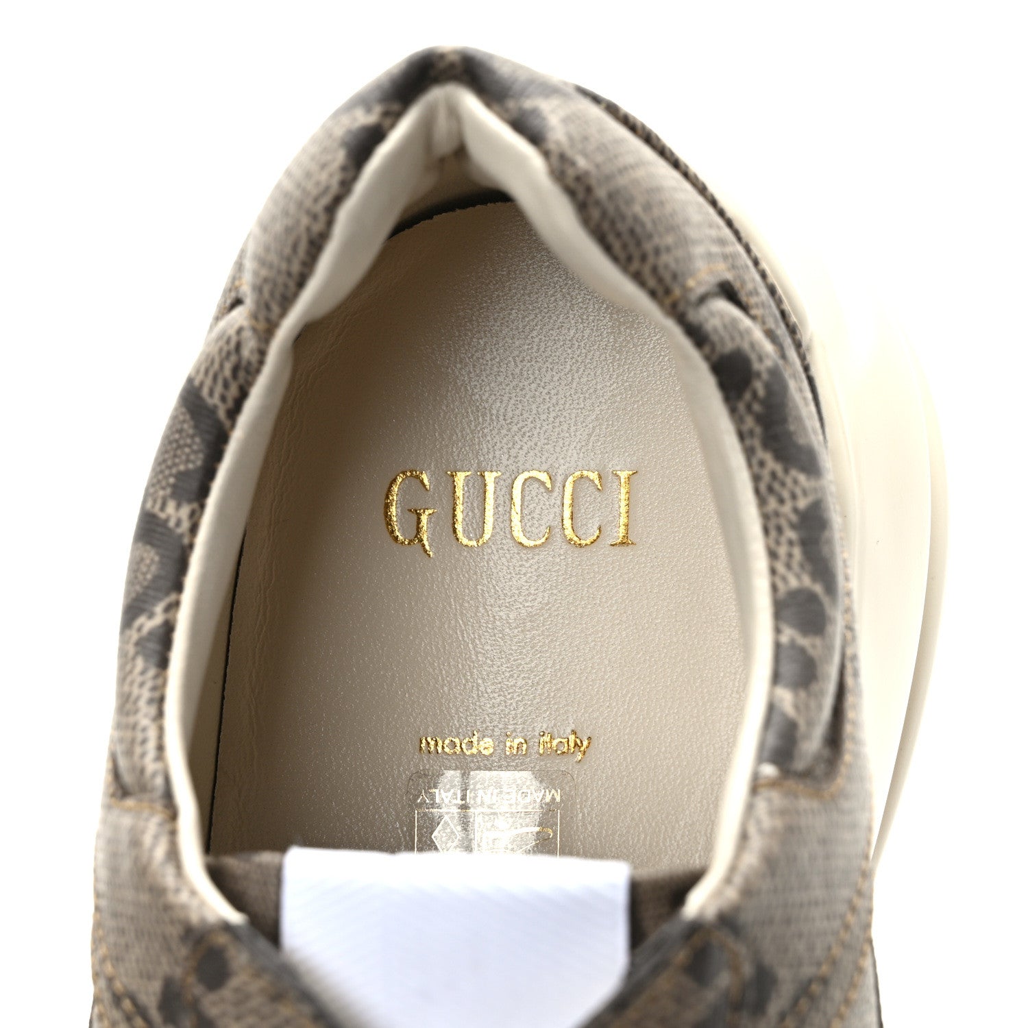 Gucci Maxi GG Supreme Monogram Gucci 100 Womens Rhyton Sneakers 39.5 Beige Ebony 7 of 8