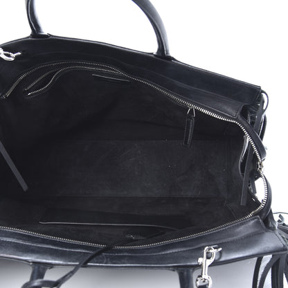 Saint Laurent Grained Calfskin Medium Fringe Cabas Rive Gauche Black 5 of 19