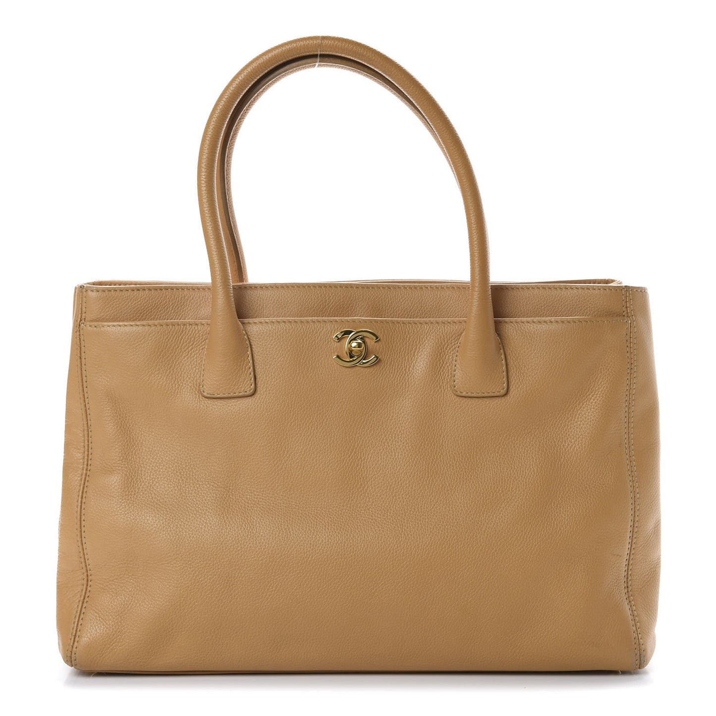 Calfskin Cerf Executive Shopper Tote Beige