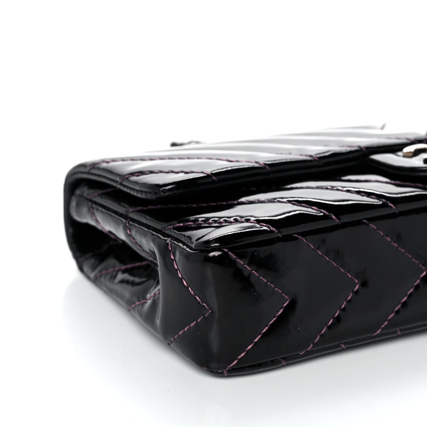 Chanel Patent Calfskin Chevron Quilted East West Flap 9 of 11
