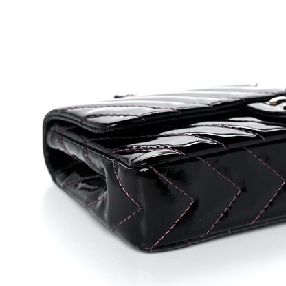 Chanel Patent Calfskin Chevron Quilted East West Flap 9 of 11