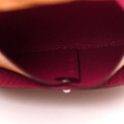 Hermes Chevre Mysore Bastia Verso Coin Purse Caramel Rose Shocking 5 of 7