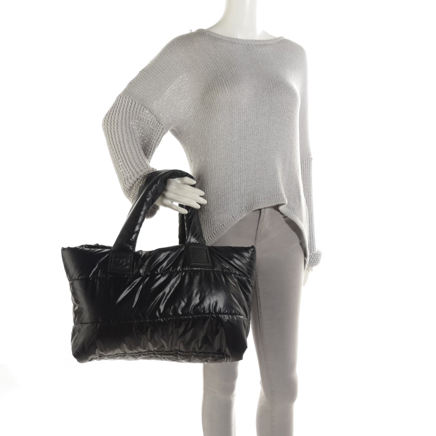 Nylon Medium Coco Cocoon Reversible Tote Black