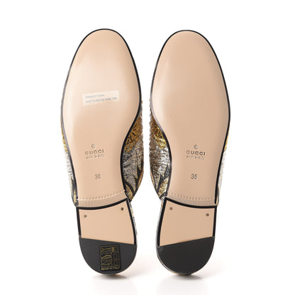 Gucci Jacquard Floral Womens Princetown Slippers 36 Oro Black 8 of 10