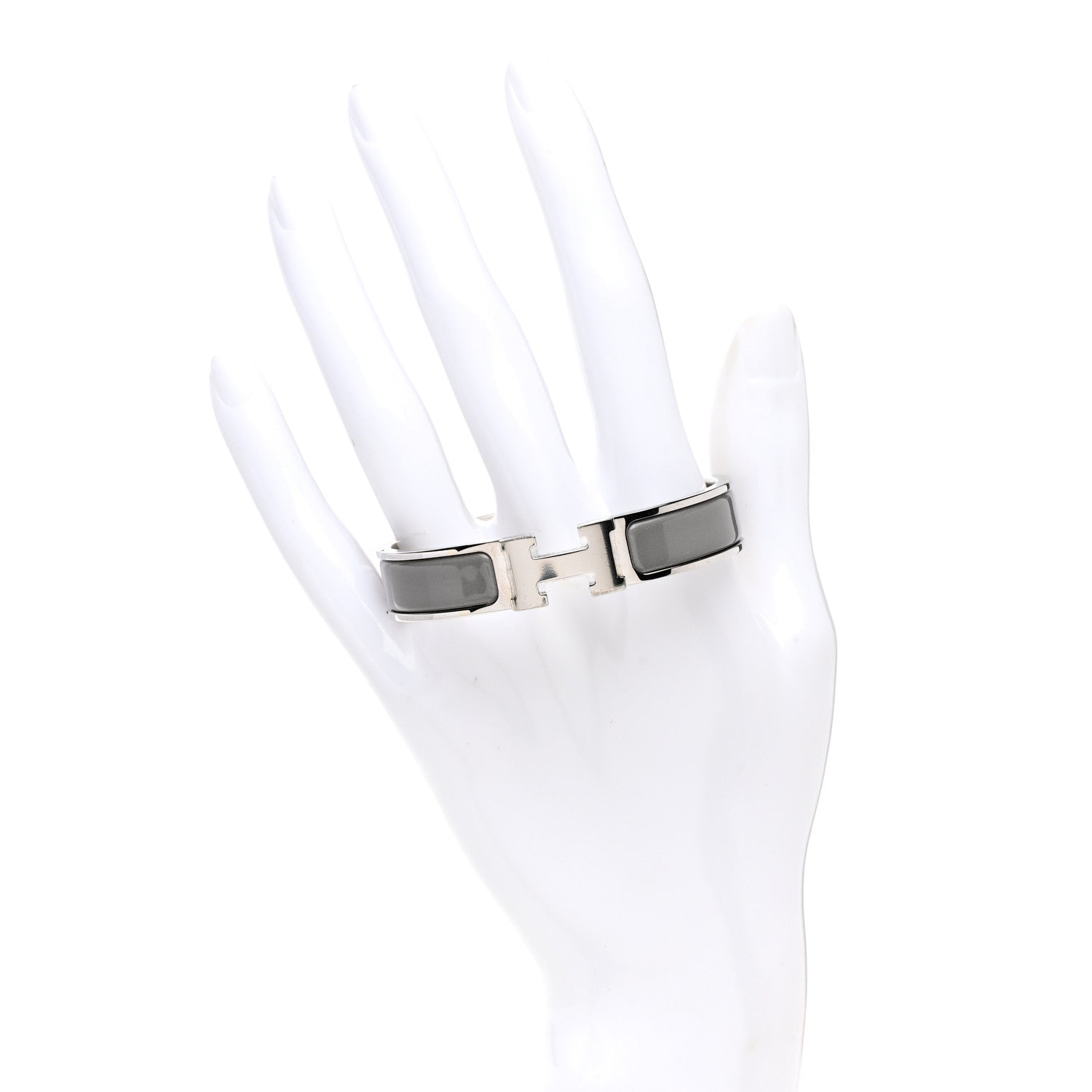 Hermes Enamel Narrow Clic Clac H Bracelet PM Gris Macadam 2 of 5
