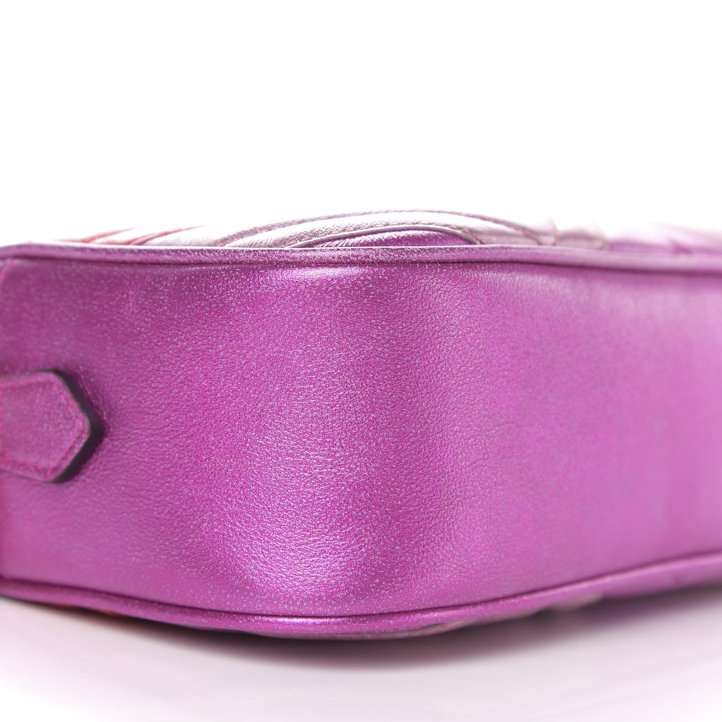 Laminated Nappa Matelasse Small GG Marmont Chain Shoulder Bag Fuxia Rosso Rosa