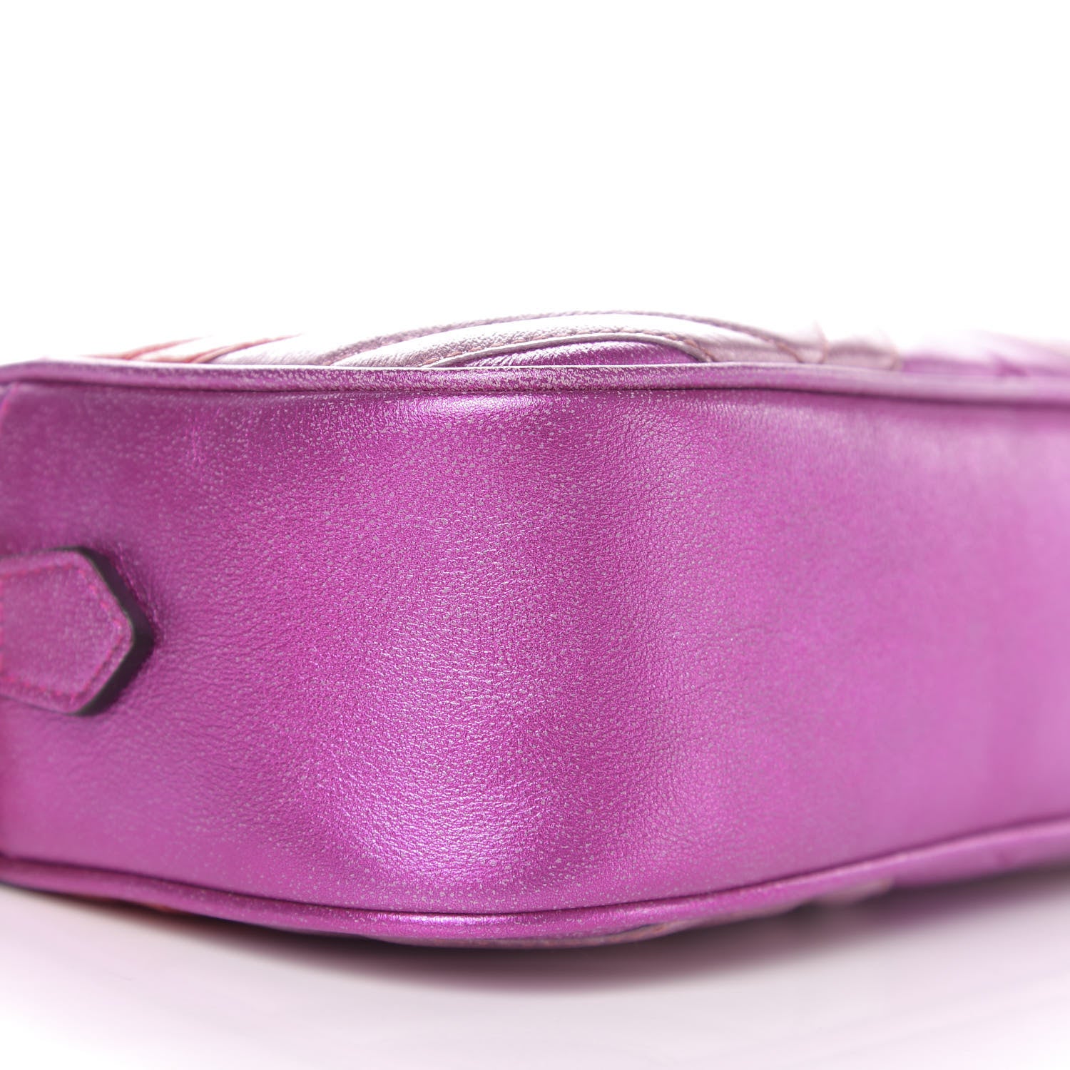 Gucci Laminated Nappa Matelasse Small GG Marmont Chain Shoulder Bag Fuxia Rosso Rosa 8 of 10